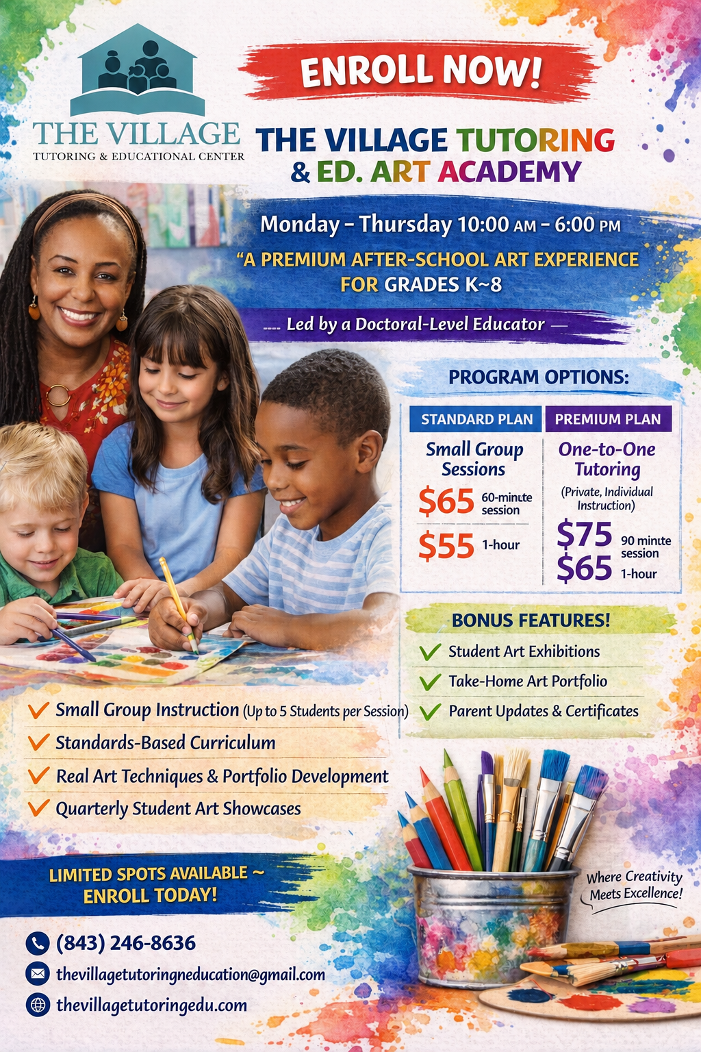 The Village Tutoring & Ed. Art Academy Flyer