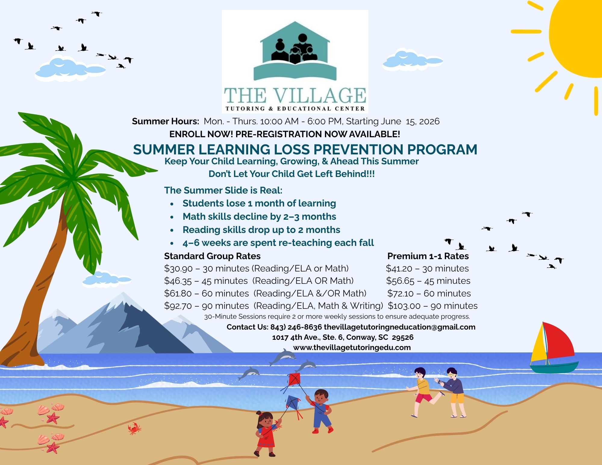 Summer Learning Loss Prevention Program Flyer